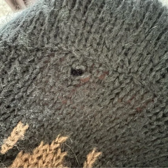 Wooden Ships Cowl Neck Poncho Sweater Womens Mohair Wool Blend Fringe Black X/S - Picture 11 of 11